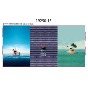 Trikotaažpaneelid 3tk - mereröövlid ja hai, 75x150 cm