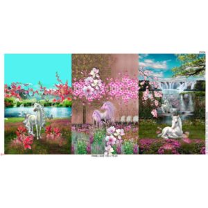 Trikotaažpaneelid 3tk - ükssarvikutega, 75x150 cm