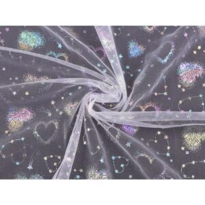 Tüll - hologramm südametega, valge