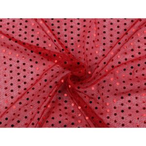 Tüll - hõbeniidi ja litritega, punane