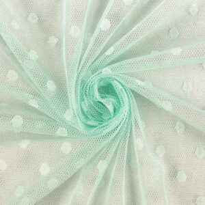 Tüll - täppidega, mündiroheline