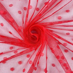 Tüll - täppidega, punane