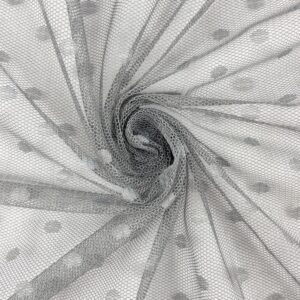 Tüll - täppidega, tumehall