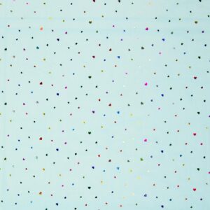 Tüll - värviliste südametega, helesinine