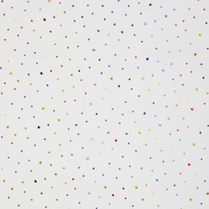 Tüll - värviliste südametega, valge