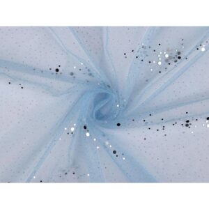 Tüll - hõbedase sädelusega, helesinine