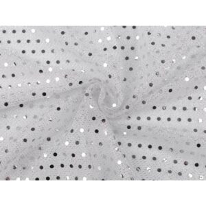 Tüll - hõbeniidi ja litritega, valge