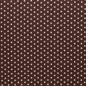 Puuvillapopliin, 1 cm tähekestega, pruun