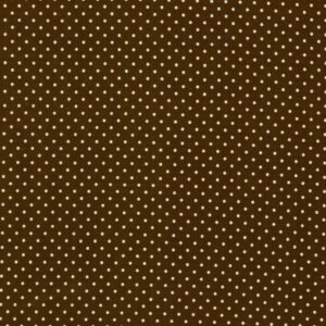 Puuvillapopliin, valgete täppidega, pruun