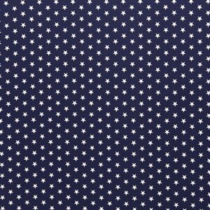 Puuvillapopliin, 1 cm tähekestega, tumesinine