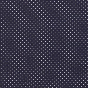 Puuvillapopliin, valgete täppidega, tumesinine