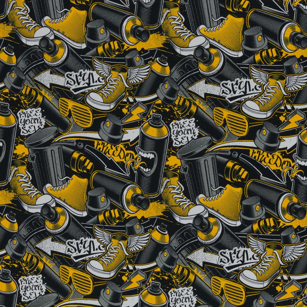 Dressikangas, värvipurgid ja tennised, kollane