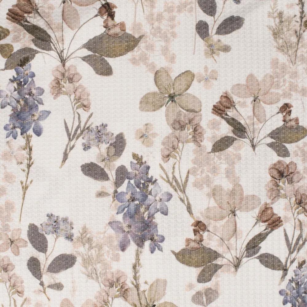 Vahveltrikotaaž, lillad ja beežid lilled