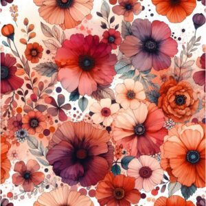 Viskoostrikotaaž - oranžid lilled