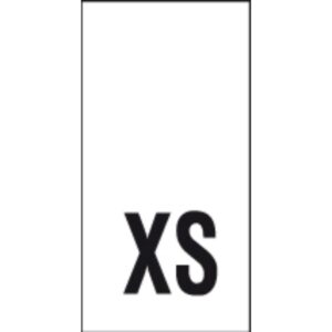 Õmmeldav suurusesilt, 200 tk, suurus XS, valge