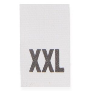 Õmmeldav suurusesilt, 200 tk, suurus XXL, valge