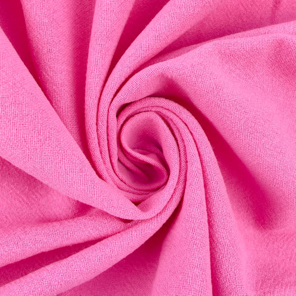 Puuvillane kortsukangas - hele fuksiaroosa