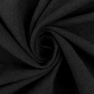 Puuvillane kortsukangas - must