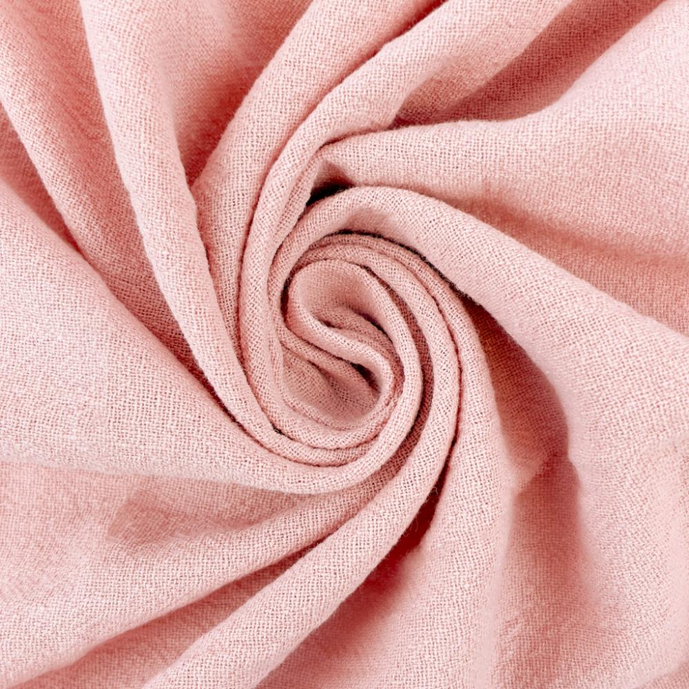 Puuvillane kortsukangas - hele vanaroosa