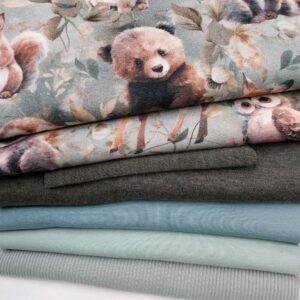 Loomadega roheline komplekt - trikotaaž + meriino, 2,8 m