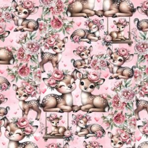 Trikotaaž - hirvetalled lilledega