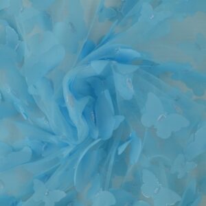 Tüll - 3D liblikatega, helesinine