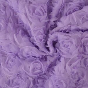 Tüll - 3D roosidega, lavendlililla