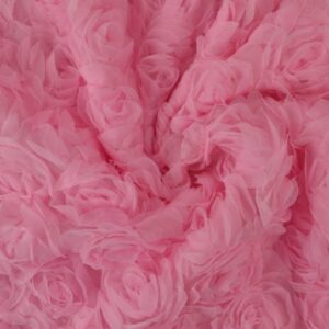 Tüll - 3D roosidega, roosa