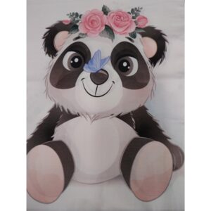 Trikotaažpaneel - pandakaru lilledega, 45x55 cm