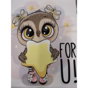 Trikotaažpaneel - lind kollase tähega, 45x55 cm