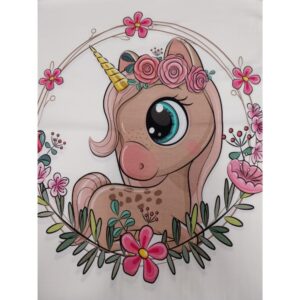 Trikotaažpaneel - ükssarvikuga, 45x55 cm