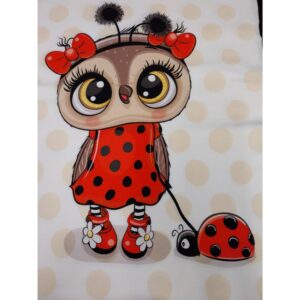 Trikotaažpaneel - linnuke lepatriinuga, 45x55 cm