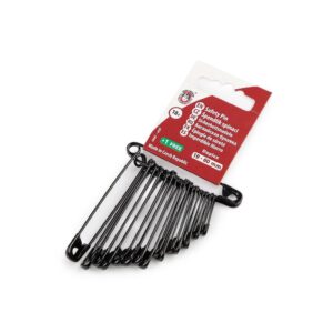 Haaknõelad, 18+1 tk, pikkused 19-60 mm, must