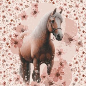 Dressikangast paneel, 40x50 cm, hobusega