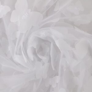 Tüll - 3D liblikatega, valge