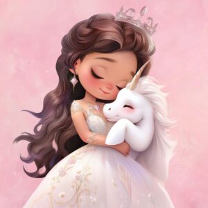 Dressikangast paneel, 40x50 cm, printsess ükssarvikuga