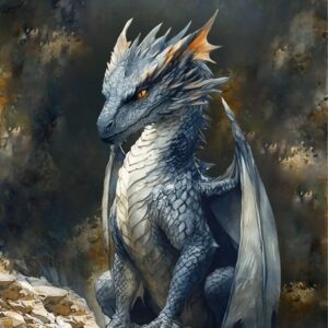 Dressikangast paneel, 40x50 cm, suur sinine draakon