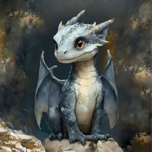 Dressikangast paneel, 40x50 cm, väike sinine draakon