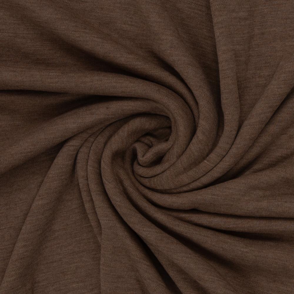 Meriino interlock - 250 g/m², tumepruun (mokka)